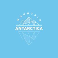 iceberg logo, antartico montagne vettore nel ghiaccio blu colore, natura disegno, Prodotto marca illustrazione modello icona