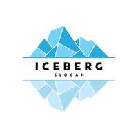 iceberg logo, antartico montagne vettore nel ghiaccio blu colore, natura disegno, Prodotto marca illustrazione modello icona