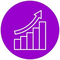 crescita grafico icona stile vettore