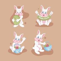 set di caratteri del coniglio di Pasqua vettore