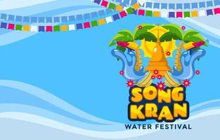 il grande sfondo tradizionale del festival dell'acqua di songkran vettore