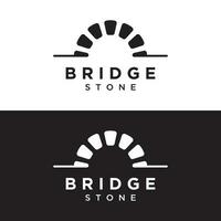 semplice e moderno pietra ponte edificio modello logo creativo design. vettore
