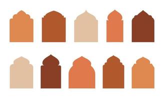 islamico e Ramadan kareem finestre nel orientale stile. confine e telaio con moderno boho design modello. vettore