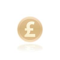 pound, icona della moneta britannica vettore