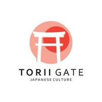 giapponese torii cancello logo design vettore illustrazione modello