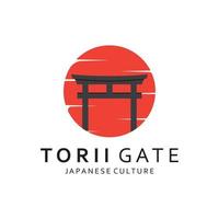 giapponese torii cancello logo design vettore illustrazione modello