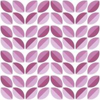 moderno minimalista geometrico senza soluzione di continuità modello, arrotondato forme, le foglie nel rosa colore schema su un' bianca sfondo vettore