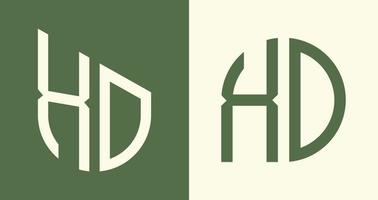 creativo semplice iniziale lettere xd logo disegni fascio. vettore