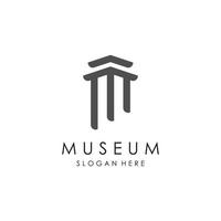 Museo logo modello con minimalista e moderno concetto vettore