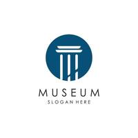 Museo logo modello con minimalista e moderno concetto vettore