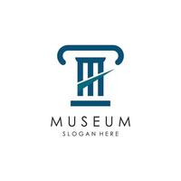 Museo logo modello con minimalista e moderno concetto vettore
