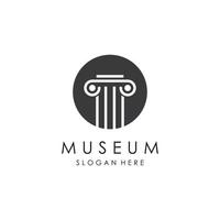 Museo logo modello con minimalista e moderno concetto vettore