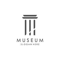 Museo logo modello con minimalista e moderno concetto vettore