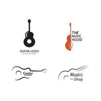 chitarra musicale strumento logo modello con semplice forma. vettore