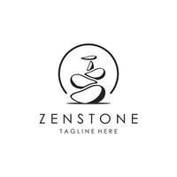 equilibrato zen pietra logo modello vettore