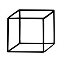 cubo geometrico forma. scarabocchio icona vettore