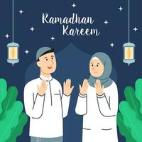 saluti di Ramadhan Kareem vettore