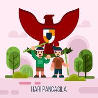 sfondo di hari pancasila vettore