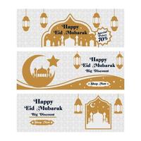 set di banner di marketing eid mubarak felici vettore