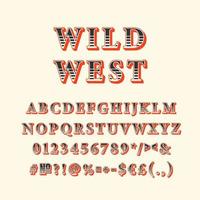 set di alfabeto di vettore 3d vintage selvaggio west