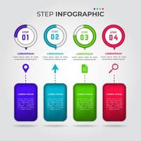 Infografica aziendale passo 3D vettore