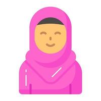 ragazza indossare hijab mostrando concetto di musulmano ragazza icone vettore