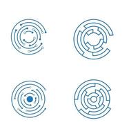 disegno dell'icona di cerchio techno vettoriale