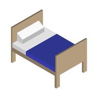 letto isometrico su sfondo bianco vettore