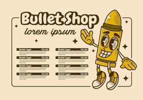aviatore menù design per un' proiettili negozio vettore