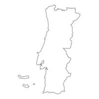 Portogallo carta geografica icona vettore
