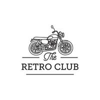 Vintage ▾ scrambler moto logo design. retrò motociclo club distintivo nel scarabocchio linea arte disegno stile illustrazione. classico bicicletta etichetta design distintivo vettore. costume box auto il motore club emblema vettore