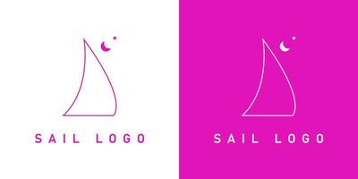 barca a vela design logo illustrazione con Doppio sfondo. può essere Usato per il tuo attività commerciale e azienda vettore