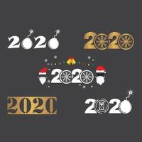 2020 nuovo anno icona vettore illustrazione