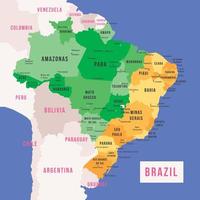 brasile nazione e capitale città pieno carta geografica vettore