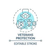 icona del concetto di protezione dei veterani vettore