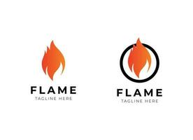 fuoco fiamma torcia logo design vettore