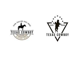 Vintage ▾ cowboy logo design vettore