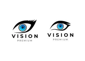 modello di progettazione del logo dell'occhio di visione vettore