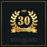 30 anno anniversario celebrazione logo oro colore design su nero sfondo astratto illustrazione vettore