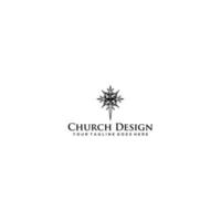 Chiesa ornamento Vintage ▾ logo design modello vettore