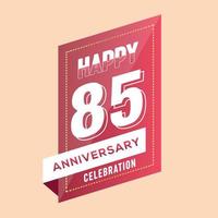 85 ° anniversario celebrazione vettore rosa 3d design su Marrone sfondo astratto illustrazione