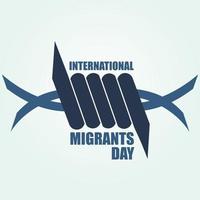 internazionale migrante giorno vettore illustrazione design. concetto per campagna manifesto consapevolezza