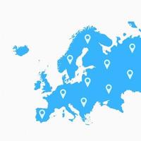 Europa continente mappa con le icone della mappa