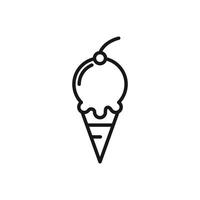 modificabile icona di cono ghiaccio crema, vettore illustrazione isolato su bianca sfondo. utilizzando per presentazione, sito web o mobile App