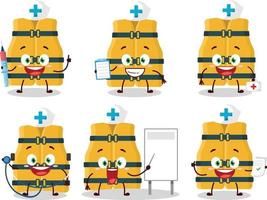 medico professione emoticon con vita veste cartone animato personaggio vettore