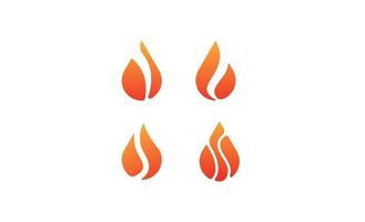 fuoco fiamma logo set modello vettoriale illustrazione graphic design