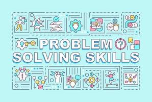 banner di concetti di parola di capacità di problem solving vettore