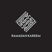 Ramadan kareem calligrafia kufi. vettore eps 10