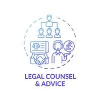 icona del concetto di consulenza e consulenza legale vettore