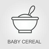 bambino cereale linea e glifo icona, cibo e mangiare, piatto cartello, vettore grafica, un' lineare modello su un' bianca sfondo, eps 10